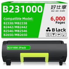 B231000 2Pack Toner Cartridge for Lexmark B2338 B2442 B2546 B2650 MB2338 MB2442 picture