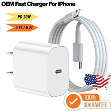 20W PD Adapter USB C Fast Charger Cable for iPhone 18/Air/17/16/15/14/13/12/11/X picture