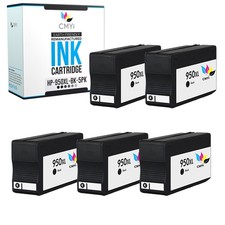 5 PK Black Replacement Ink Cartridges for HP 950XL CN045AN Fits Officejet Pro picture