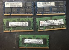 LOT OF 5 RAM NANYA (2GB x2) SAMSUNG (1GB & 512MB) HYNIX 1GB LAPTOP MEMORY SODIMM picture