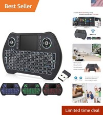 Compact 2.4GHz Wireless Mini Keyboard with RGB Backlit Touchpad - Versatile Use picture