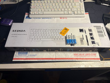 SEENDA SK-38 Wireless Keyboard Mouse Combo Full-Size Slim Thin (White & Silver) picture