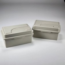 Vintage ALPHA Beige Multi-Media Organizer Set Of 2 Each Holds 40 3.5” Disks picture