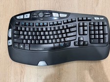 Logitech K350 Wave Ergonomic Wireless Keyboard Black No Receiver Works #002 picture