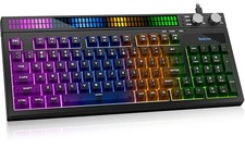 SABLUTE Quiet Gaming Keyboard with Sound-Sync RGB LED Display, 94-Key Wired P... picture