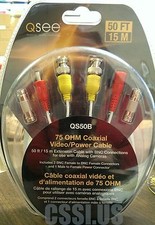 50FT BNC VIDEO CABLE Female-Male Connections AND power NEW Open Box picture