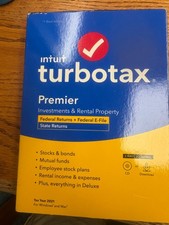 Turbotax Premier 2021 Investments Rental Property Mac/Win NEW Sealed CD/Download picture