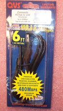 QTY (4) CC2209C-06 QVS 6ft 480Mbps USB-A to USB-B M/M CABLES BLACK USB2.0 picture