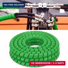 Pangda 25Ft Hydraulic Hose Protector 1 Inch Spiral Hose Wrap Cover Green picture