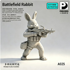 2pcs 1/72 Scale battlefield Rabbits Soldier Figure High Precision 3D Print Model picture