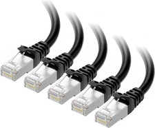Cable Matters 10Gbps 5-Pack Snagless Short Shielded Cat 6A Ethernet Cable - 1Ft picture