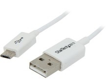 StarTech USBPAUB1MW 1m White Micro USB Cable - A to Micro B picture