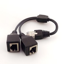 1pc RJ45 Male to 2x Female Splitter Ethernet LAN Network Adapter Extension Cable picture