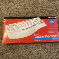 Vintage Microsoft Natural Keyboard Elite Ergonomic  PS/2/USB White 2001 OPEN BOX picture