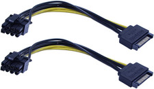 2 Pack 15-Pin SATA Male to 8 Pin (6+2 Pin) Pci-Express Female Video Card Power A picture