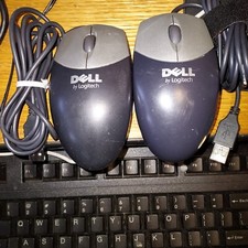 DELL BY Logitech Black and Silver USB ROLLER BALL MOUSE picture