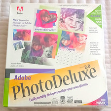 Adobe PhotoDeluxe 2.0 Photo Editing Software Boxed CD-ROM Factory Sealed Vintage picture
