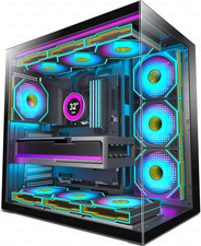 H1 PC Case, Pre-Installed 7 Infinity Mirror PWM ARGB Fans, ATX Mid Tower picture