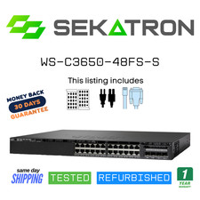 ♻️ Cisco WS-C3650-48FS-S 48-Port Gigabit PoE+ Switch w/ 4 SFP Uplinks ⚡Fast Ship picture