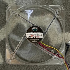COOLER MASTER A14025-10CB-3BN-F1 DF1402512SEDN 14CM BLUE LED CLEAR FAN 12V 0.14A picture