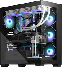 ATX Mid-Tower PC Case, Pre-Install 4 PWM ARGB Fans Computer Case, Full View Dual picture