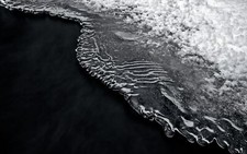 Landscape beach monochrome sea ice nature Custom Gaming Mat Desk picture