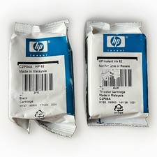 HP 62 Ink Cartridges C2P04A Black C2P09A Tri-Color Genuine Sealed picture