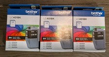 Brother LC401BK Black Original Standard Yield Inkjet Ink Cartridge-3 Pks 05/2028 picture