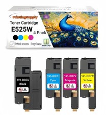 4 PK E525W BKCMY Toner Compatible for Dell 593-BBJX 593-BBJU 593-BBJV 593-BBJW picture