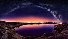 Landscape long exposure galaxy milky way starry night Custom Gaming Mat Desk picture