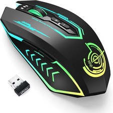 Uhru WM-02 Wireless Gaming Mouse 12000 DPI Rechargeable 7-Color LED Black picture
