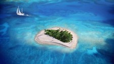 Landscape beach island nature tropical boat vehicle Custom Gaming Mat Desk picture