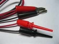 3 set Nickel Plated Banana Plug to Small Test Clip Cable 100cm Long New picture