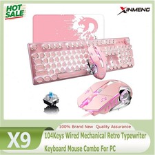 XINMENG X9 104Keys Wired Mechanical Retro Typewriter Keyboard Mouse Combo For PC picture