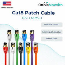 CAT8 Ethernet Cable Copper 26AWG SFTP Shielded RJ-45 Patch Cord 0.5-75FT Lot picture