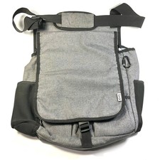 Luxia Upright Crossbody Shoulder Padded Laptop Bag Gray Black Neoprene Sleeve picture