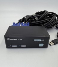 ConnectPRO Master-IT USB UR-12 2-Port VGA KVM Switch w/ Cables & Power Adapter picture