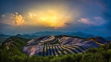 Landscape nature trees forest china solar power plant Custom Gaming Mat Desk picture