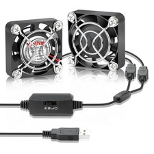 2-Pack Wathai Mini USB Fans 40x10mm with Speed Control – 5V Cooling fo picture