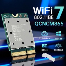 Tri‑Band WiFi 7 Bluetooth 5.4 M.2 Wireless Card QCNCM865 5800Mbps Laptop Adapter picture