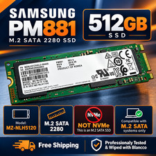 Samsung 512GB M.2 NGFF MZ-NLH5120 PM881 MZNLH512HALU-00A00 B+M KEY SSD 2280 picture