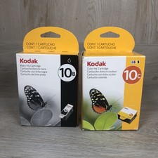 Genuine KODAK 10B Black & 10C Color Ink Cartridges Sealed NEW picture