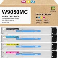 CLYWENSS W9050MC W9051MC W9052MC W9053MC Toner Cartridges (4 Pack, BCMY) E87640 picture