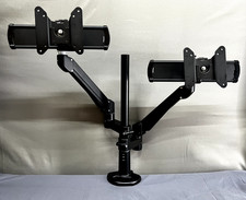 Sliding Dual Monitor Arms ESI EDGE – Black VESA Desk Mount picture