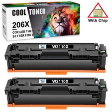 2PK 206X BK Toner Cartridge WIth Chip for HP 206X LaserJet Pro M283 M283fdw M255 picture