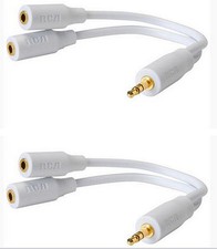 2 x 3.5m RCA Headphone Earbud Y Splitter Adapter Cable for Ipad, Iphone, others picture