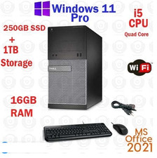 Window 11 Dell OptiPlex SSD 1TB Core i5 16GB RAM HDMI DP WiFi Desktop Computer picture