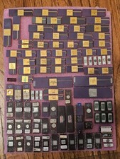 Vintage Retro Lot IC CHIPS CERAMIC GOLD LEGS Clean Pins Reuse Scrap Collection picture