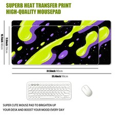 1pc, 2D FLAT Neon Slime Splash Art Mouse Pad, High Quality Non-Slip Washable D picture