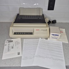 Okidata Microline 380 Dot Matrix 24 Pin Printer Vintage Beige picture